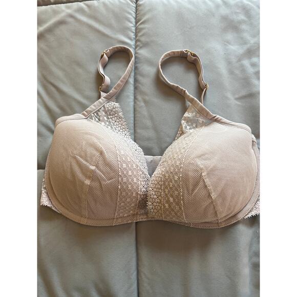 Incredible by Victoria’s Secret, gray plunge lace bra‎ size 34DD ￼ - Picture 1 of 4
